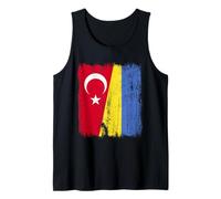 Turchia Ucraina Mezza Bandiera Patrimonio ucraino Turco Canotta