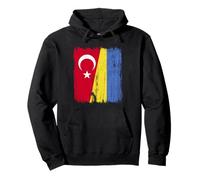 Turchia Ucraina Mezza Bandiera Patrimonio ucraino Turco Felpa con Cappuccio