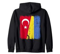 Turchia Ucraina Mezza Bandiera Patrimonio ucraino Turco Felpa con Cappuccio