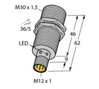 Turck 46185 Sensore induttivo A filo PNP normalmente aperto BI15-M30-AP6X-H1141