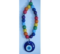 Turco Evil Eye Ciondolo & Da Attaccare IN Auto Legno Perline Ayn Al- Ḥ Asūd