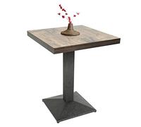 TureFans Tavolo Quadrato, Tavolo da Bar, Tavolo bistrot, 60 * 60 * 75 cm, Stile Industriale, tavola di Legno + Piedini in Ferro, carico Massimo 120 kg