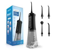 TUREWELL Idropulsore Dentale Portatile 310ML con 5 Modalità, 4 Ugelli, Irrigatore Orale Ricaricabile IPX7 Impermeabile per Casa e Viaggio, Migliora la Salute Dentale