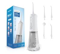 TUREWELL Idropulsore Dentale Portatile 310ML con 5 Modalità, 4 Ugelli, Irrigatore Orale Ricaricabile IPX7 Impermeabile per Casa e Viaggio, Migliora la Salute Dentale