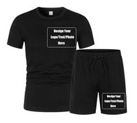 TURHAN Set di Tute Estive Personalizzate da Uomo, Disegna Le tue Magliette e Pantaloncini con Il Testo del Logo Fotografico 10,XXL