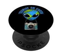 Turista T. Turista Sulla Terra Ufo T S Alien Visitatore Ufo 2025 PopSockets PopGrip Adesivo
