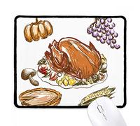 Turkey Grape Thanksgiving Day Pattern Mousepad Bordi Cuciti Tappetino per Mouse Piccolo Mouse Pad per Accessori Scrivania Laptop Pc 25X30Cm