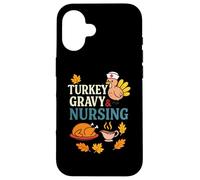 Turkey Gravy and Nursing Funny Thanksgiving Autumn Vibes Custodia per iPhone 16