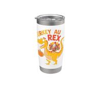 Turkeysaurus Rex Dab Turkey Dino Toddler Boys Thanksgiving Bicchiere termico in acciaio inox doppia parete