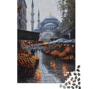 Turkish Bazaar Puzzle Blue Mosque 1000 Pezzi Carta Riciclata Per Adulti E Oltre I 12 Anni Puzzle Estremamente Difficile E Stimolante 52x38cm/1000pcs