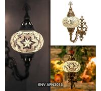 Turkish Moroccan Mosaic Multicolour Wall Sconce Lamp Light Large Globe 8 Style [EEK: A+]