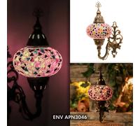 Turkish Moroccan Mosaic Multicolour Wall Sconce Lamp Light Large Globe 8 Style [EEK: A+]
