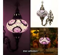 Turkish Moroccan Mosaic Multicolour Wall Sconce Lamp Light Large Globe 8 Style [EEK: A+]