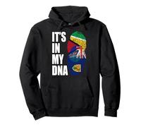 Turks Caicos e Guyana Mix Heritage Dna Flag Felpa con Cappuccio