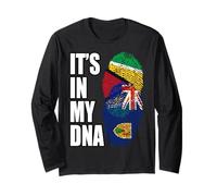 Turks Caicos e Guyana Mix Heritage Dna Flag Maglia a Manica
