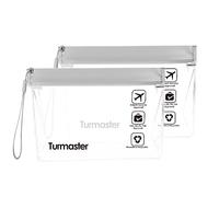 Turmaster 2 pack aeroporto approvato borsa da toilette chiaro, a prova di perdite aeroporto sicurezza approvato borsa per liquidi 20 * 14,5 * 5 cm, impermeabile borsa da toilette di viaggio, grigio