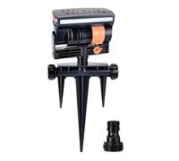 Turmegtt Irrigatore per prato, irrigatore da giardino su picco, 16 fori, irrigatore quadrato oscillante, ampie superfici 180 m² per irrigazione prato, 4 stampi regolabili per 8-14 m