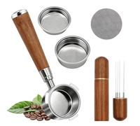 Turmegtt Portafiltro senza fondo a 3 orecchie da 51 mm, compatibile con Delonghi EC680/EC685, 100% acciaio inossidabile con 2 cestini filtranti (singolo + doppio colpo), strumento WDT, schermo a disco