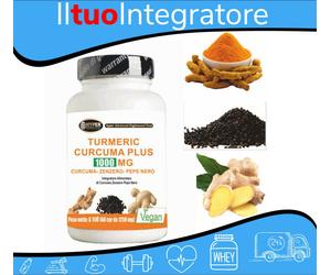 Turmeric 1000 Curcuma Pepe Nero zenzero 60 compresse Curcumina Piperina