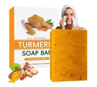 Turmeric Acido Kojico Soap - Curcuma Limone Sapone Bio Naturale Vegano per viso e corpo, Turmeric Brightening Soap Pulizia profonda per contro le impurità, Sapone allo zenzero Delicato Pulizia della