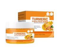 Turmeric Body Scrub, Brightening Skin Exfoliator, Lightening Face Scrubber 5.29oz Deep Cleansing Moisturizing for Dark Inner Thighs Private Area Neck
