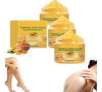 Turmeric Body Scrub,Natural Moisturizing Exfoliating Scrub,Natural Exfoliating Body Scrubs for All Skin Types,Gentle Nourishing,Smoothing and Moisturizing Skin (3 Pcs, 100g)
