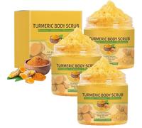 Turmeric Body Scrub,Natural Moisturizing Exfoliating Scrub,Turmeric Exfoliating BodyScrub,Gentle Nourishes Skin,Deep Cleansing,Smooth & Glowing Beauty Skin,Body Exfoliator for All Skin Types (3Pcs)