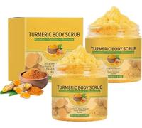 Turmeric Body Scrub,Natural Moisturizing Exfoliating Scrub,Turmeric Exfoliating BodyScrub,Gentle Nourishes Skin,Deep Cleansing,Smooth & Glowing Beauty Skin,Body Exfoliator for All Skin Types (2Pcs)