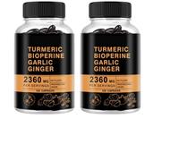 Turmeric Curcumin Zenzero Aglio 2360mg Pepe Nero Estratto Complesso 2X120Caps