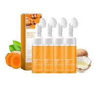 Turmeric Foaming Cleanser - Brightening & Moisturizing Face Cleanser with Kojic Acid - Deep Cleansing Face Wash with Brush for All Skin Type (4)