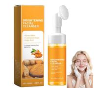 Turmeric Foaming Face Wash, detergente viso con pennello, detergente esfoliante brillante, detergente delicato per la schiuma, gel esfoliante brillante, detergente per il controllo dell'olio