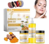 Turmeric Glow Combo Skincare Set,3 In 1 Turmeric Skincare Set,Glow Combo Skincare Set,Natural Exfoliation And Hydration Glowing Skin,For All Skin Types (1set)