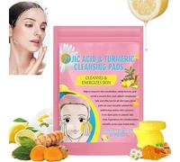 Turmeric Kojic Acid Exfoliating Cleansing Pads, Kojic Acid Cleansing Pads, peeling, cicatrici da acne, pori unclog, tamponi per la pulizia del viso, aiuta l'equilibrio di olio e acqua (40 pezzi)