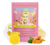 Turmeric Kojic Acid Exfoliating Cleansing Pads, Tamponi Detergenti all'acido Cogico Curcuma, Schiarente Idratante, Riduce l'acne e le Macchie Scure e Pulisce la Pelle, Uniforma il Tono Della Pelle