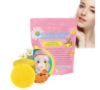 Turmeric Kojic Acid Exfoliating Cleansing Pads, Turmeric Cleansing Pads, acido cojico e curcuma Cleansing Pad per macchie scure, fondotinta, detergenti, aiuta l'equilibrio della pelle e dell'acqua (1