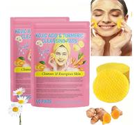 Turmeric Kojic Acid Pads,Kojic Acid and Turmeric Cleansing Pads,Turmeric Kojic Acid Cleansing Pads for Face Body,Remove Excess Keratin (2 Box)