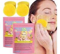 Turmeric Kojic Acid Pads,Turmeric Kojic Acid Cleansing Pads,Turmeric Face Scrub Pads,Exfoliating,Unclog Pores,Kojic And Turmeric Cleansing Pads,for Fades Dark Spots,Balance Skin Oil and Water (80Pcs)