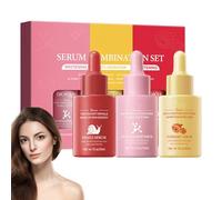 Turmeric Siero + niacinamide + siero di lumaca + siero per la cura del viso, siero per la cura della pelle, per macchie scure e brufoli, macchie di pigmento, 3 x 30 ml