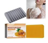 Turmeric Soap 100 g di sapone alla curcuma, sapone naturale alla curcuma, sapone sbiancante per macchie scure, sapone da bagno, pulizia profonda per viso e corpo