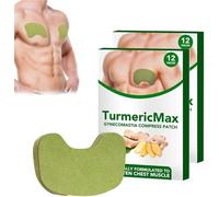 Turmericmax Gynecomastia Compress Patch,Gynecomastia Tightening Ginger Patch,Men Chest Care Patch Turmeric Extract (2 Box)