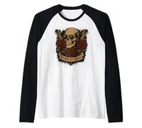 Turn It Loud - Occhiali da Sole Vintage Rock And Roll Skull Maglia con Maniche Raglan