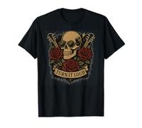 Turn It Loud - Occhiali da Sole Vintage Rock And Roll Skull Maglietta