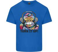 Turn It Up Monkey DJ Cuffie Musicali Uomo Cotone T-Shirt Tee Top