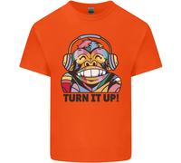 Turn It Up Monkey DJ Cuffie Musicali Uomo Cotone T-Shirt Tee Top