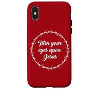 Turn Your Eyes Upon Jesus - Passover Easter Crown Thorns Red Custodia per iPhone X/XS