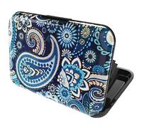 Turnaroundtech Porta carte di credito donna alluminio con sistema RFID di protezione della carta di blocco nnti frode nnti senza contatto grande capacità paisley