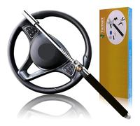 Turnart Blocca Sterzo per Auto, Auto Realizzato In Acciaio Inossidabile Con 3 Chiavi