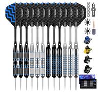 Turnart Freccette con punta in metallo, 12 pezzi professionali in acciaio con custodia