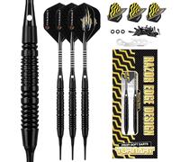 Turnart Freccette con punta in plastica, 18 g, freccette in ottone, freccette professionali, per freccette elettroniche, set con 30 punte, 6 volanti, 1 strumento e 3 anelli a O