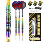 Turnart Freccette con punta in plastica, 18 g, freccette morbide in ottone, freccette professionali per bersaglio elettronico con 30 punte, 6 volanti, 1 strumento, 3 anelli a O, 3 pesi, 3 adattatori